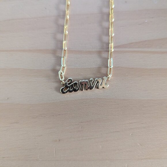 Anthropologie Gold Plated Gemini Necklace - Picture 3 of 4